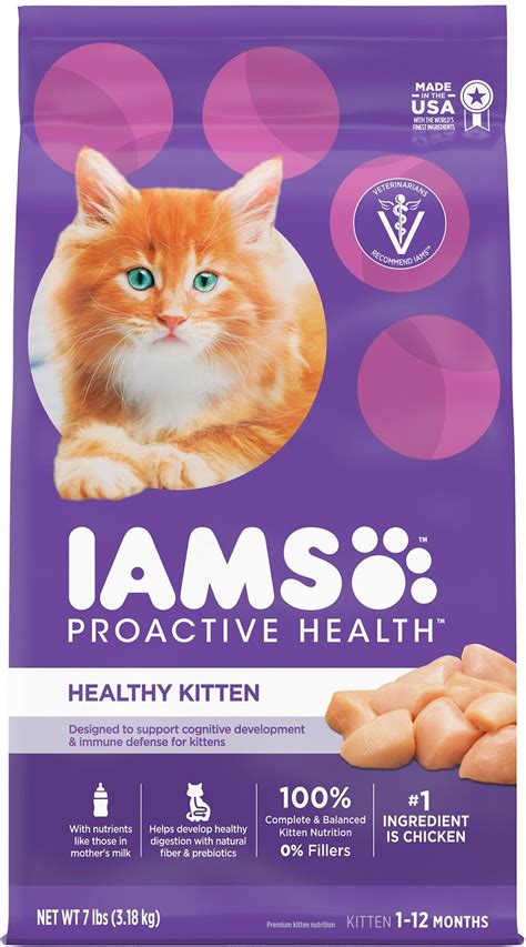 IAMS ProActive Health Kitten Dry Cat Food, 7-lb bag - Chewy.com