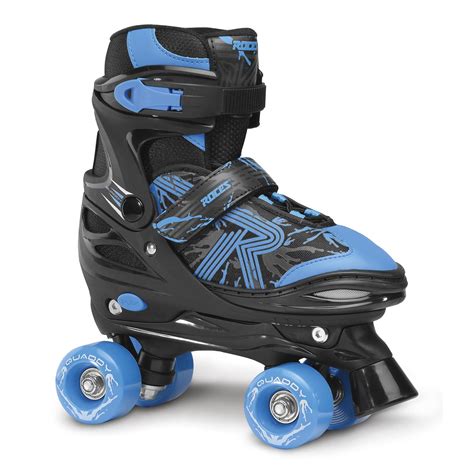 Roces | Quaddy 3.0 Adjustable Kids Roller Skate Shoes | Black/Blue | SportsDirect.com