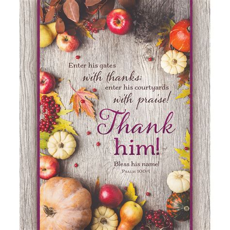 Church Bulletin - 14" - Thanksgiving - Psalm 100:4 - Pack of 100