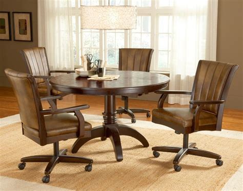 Dining Chairs With Casters Swivel Enter Home | Round dining room, Round dining room sets, Round ...