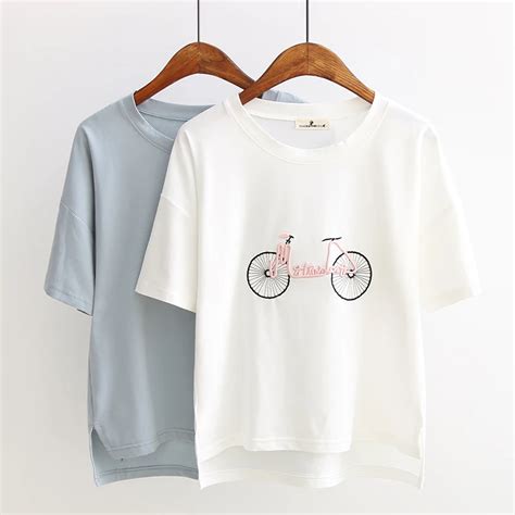 2018 Summer New T Shirt for Women Embroidery Design Tee Tops Harajuku Short Sleeve Cotton T ...