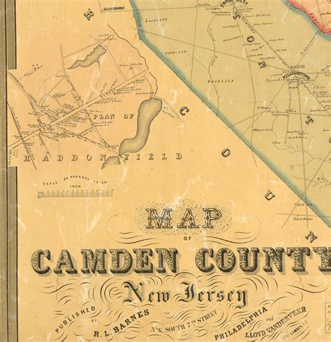 Map of CAMDEN County New Jersey 1857. Vintage Home Deco Style | Etsy