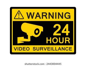 Cctv Camera Warning Signs Vector Stock Vector (Royalty Free) 2443004445 ...