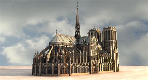 3d notre dame paris cathedral model