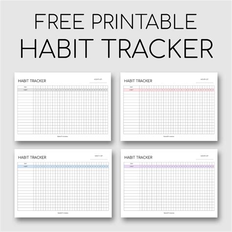 Printable Habit Tracker Template