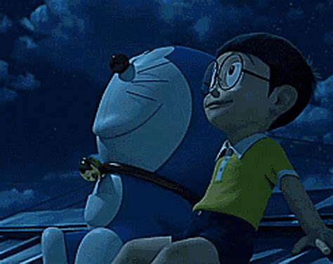 Doraemon Nobita Moongazing GIF | GIFDB.com