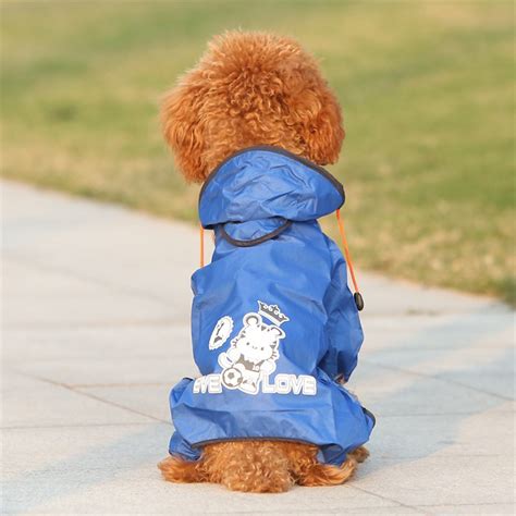 Small Dog Raincoat With Hood Waterproof Dog Coat