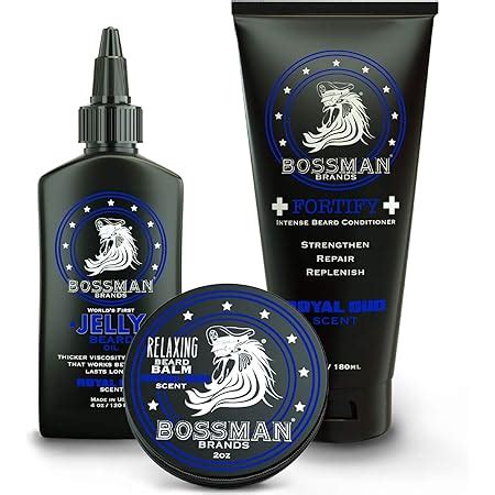 Amazon.com : Bossman Essentials Beard Kit for Men - Beard Oil Jelly ...