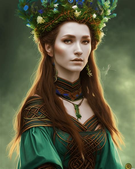 Gorgeous Druid Woman Wearing Traditional Celtic Dress · Creative Fabrica