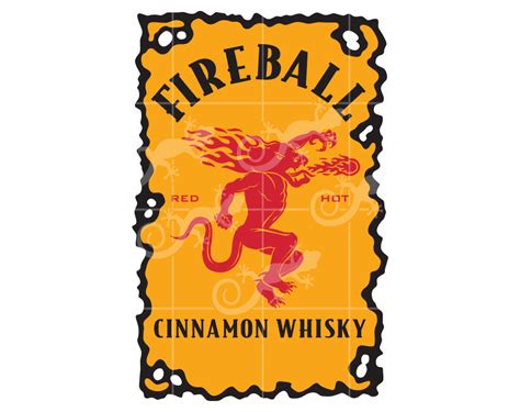 Fireball Whiskey Label SVG cut file