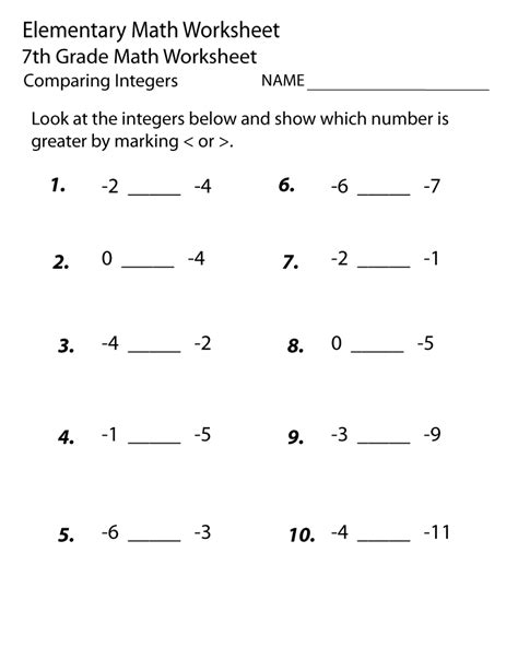 Printable Seventh Grade Math Worksheets | Learning Printable