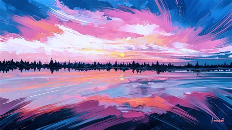 General 1920x1080 artwork Aenami | Pink abstract painting, Abstract ...