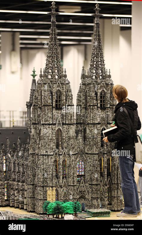 Lego figures adorn a three-metre-high model of the Cologne Cathedral Stock Photo, Royalty Free ...