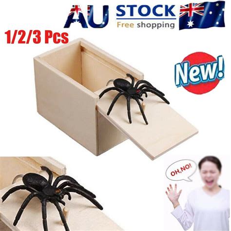 1/3/5PCS Spider in a Box Prank-Wooden Scare Box Toy-Trick Scary ...