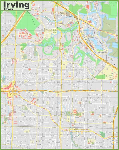 Large detailed map of Irving - Ontheworldmap.com