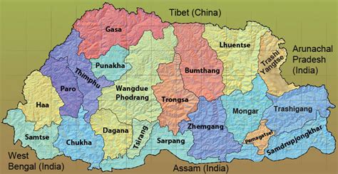 Political Map Of Bhutan Bhutan Districts Map Images And Photos Finder | The Best Porn Website