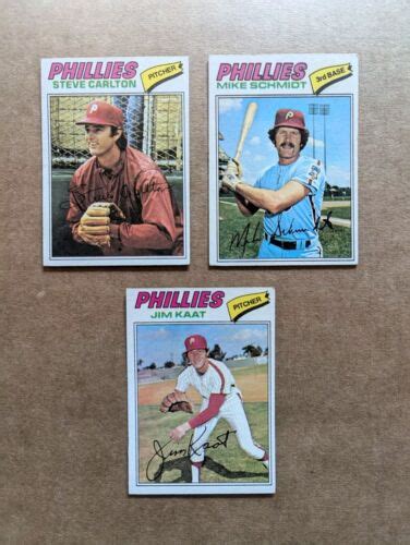 3 Card Lot 1977 Topps Baseball Phillies Hall Of Famers: Carlton ...