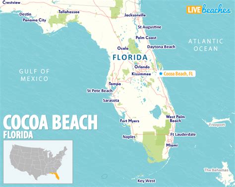 Map of Cocoa Beach, Florida - Live Beaches