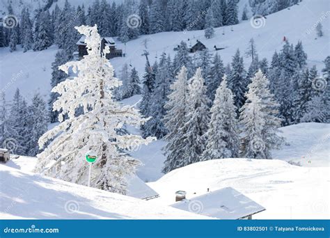 Winter Landscape Scene in a Ski Resort in Austria Editorial Photo ...