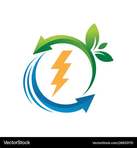 Green energy renewable electricity logo Royalty Free Vector