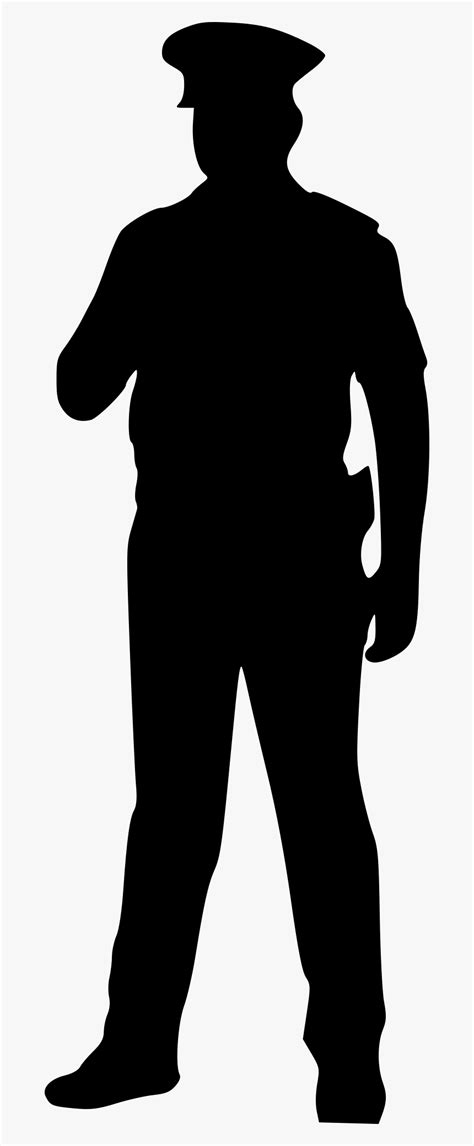 Police Officer Silhouette 6 - Transparent Background Man Silhouette ...