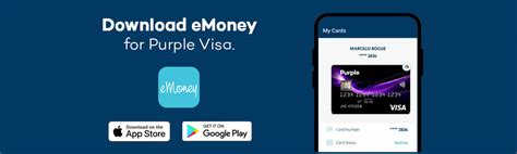 Download eMoney app for Purple Visa Card