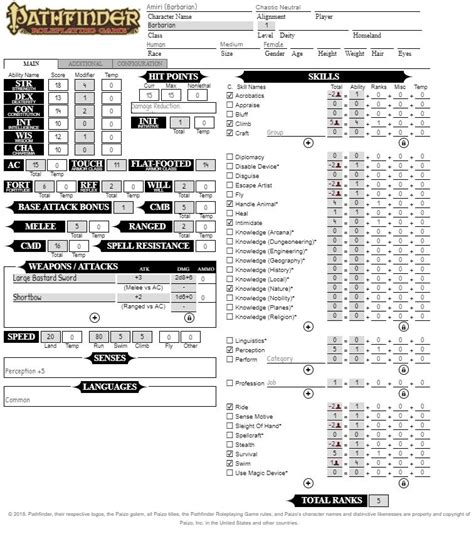 pathfinder character sheet tutorial - rubyjophotography