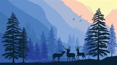 wildlife elk in forest nature landscape vector illustration 3452115 Vector Art at Vecteezy