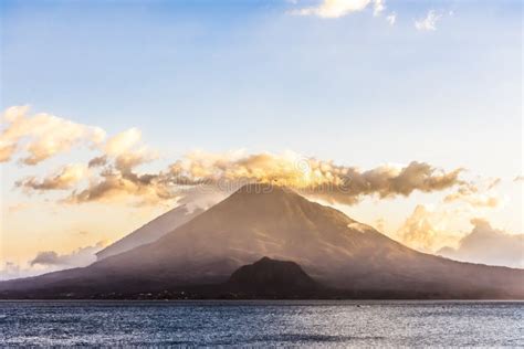 Sunset View of Lake Atitlan & Volcanoes, Guatemala, Central America Stock Photo - Image of ...