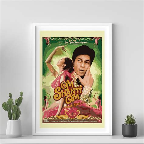 Om Shanti Om Movie Poster, Desi Wall Art, Bollywood Movie Poster, Retro Bollywood Poster, Indian ...