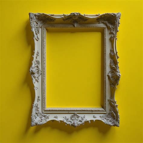 Premium AI Image | frame by a yellow wall