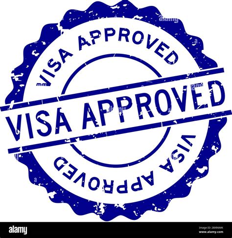 Grunge blue visa approved word round rubber seal stamp on white background Stock Vector Image ...