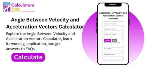 Angle Between Velocity and Acceleration Vectors Calculator