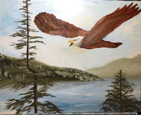 Eagle oil painting on 16x20 canvas | Art exhibition, Natural landmarks ...