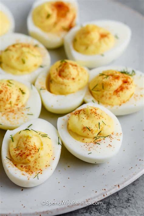 Dill Pickle Deviled Eggs - Spend With Pennies