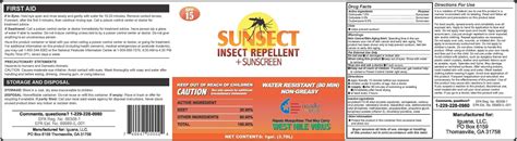 Octinoxate, oxybenzone, octisalate (Sunsect Insect Repellent Sunscreen ...