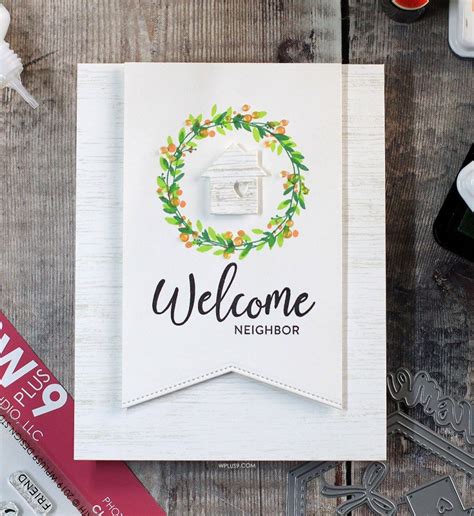 Welcome Neighbor | Card making, How to make wreaths, Patterned paper