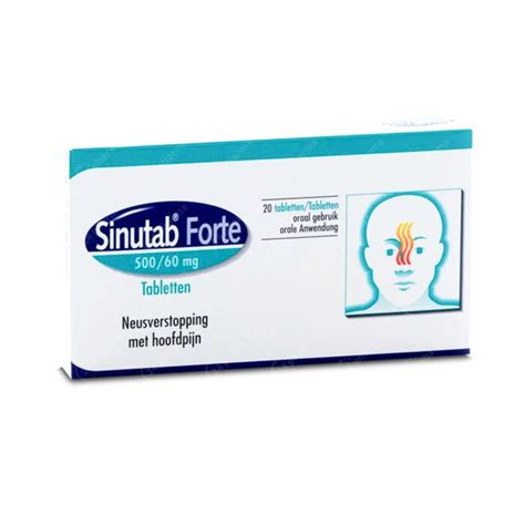 Sinutab Forte 500/60mg 20 Tabletten Online Bestellen / Kopen