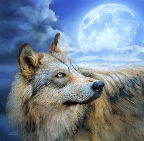 Wolf Glow Mixed Media by Carol Cavalaris - Fine Art America