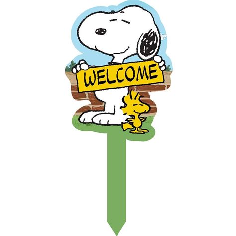 Peanuts Snoopy and Woodstock Welcome Yard Sign