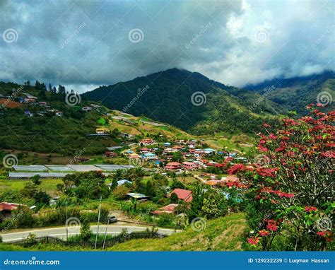 Landscape at Kundasang Village, Ranau in Sabah, Malaysia. Stock Image - Image of sabah, nature ...