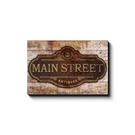 Main Street Antiques, Antiques Sign, Vintage Decor, Vintage Sign, Large ...