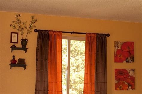 Image result for burnt orange and brown living room curtains | Orange curtains living room ...