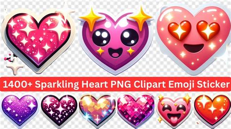 💖1400+ Sparkling Heart PNG Clipart Emoji Sticker Transparent » Px Bar