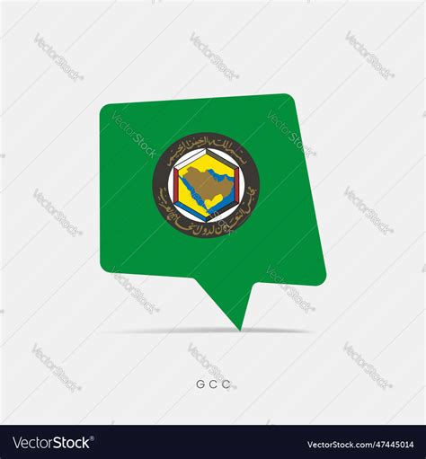 Gcc - gulf cooperation council flag bubble chat Vector Image