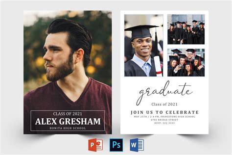 Graduation Announcement Template Graduation Invitation Card - Etsy