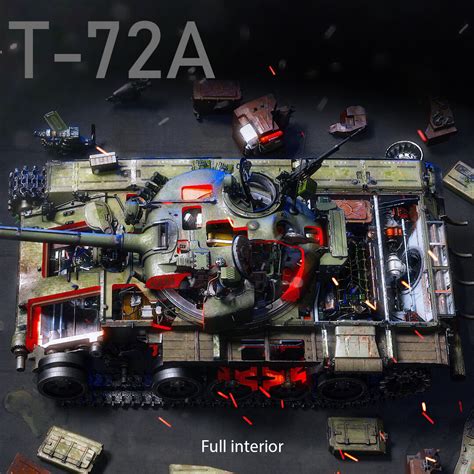 ArtStation - Full interior T-72A main battle tank. Low poly