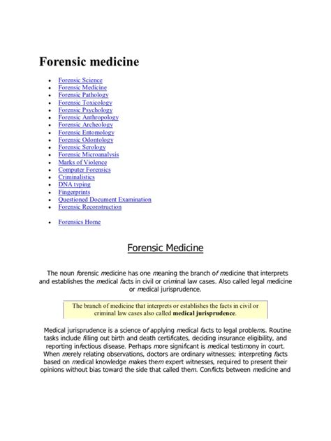 Forensic Medicine | PDF | Fingerprint | Forensic Science