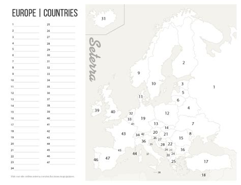 Europe: Countries Printables - Map Quiz Game | Europe map printable, Map quiz, Europe map