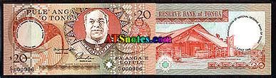 Tonga banknotes - Tonga paper money catalog and Tongan currency history